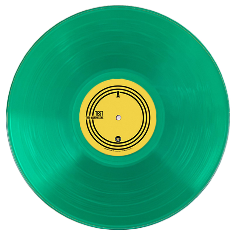 Clear Green color vinyl on white background